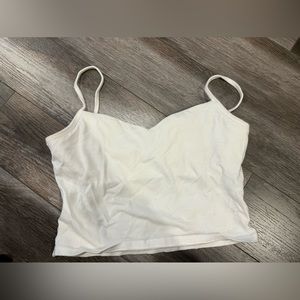 White Cropped Tank